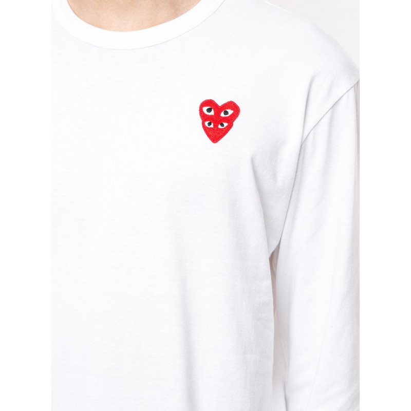 Cdg long shop sleeve white