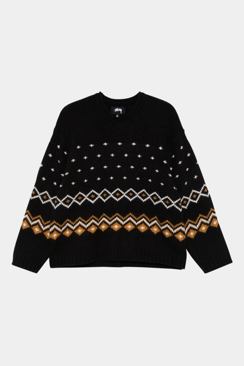 Roll V Neck Fairisle Sweater 117251